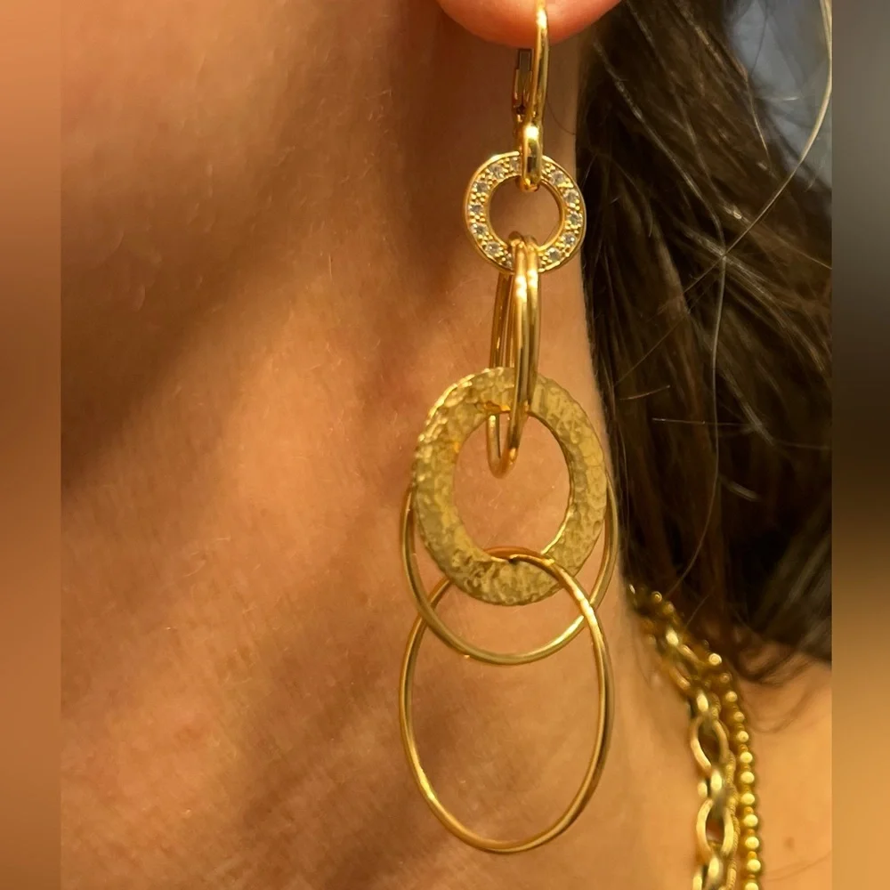 EUC rose gold dangle earrings - Picture 2 of 5